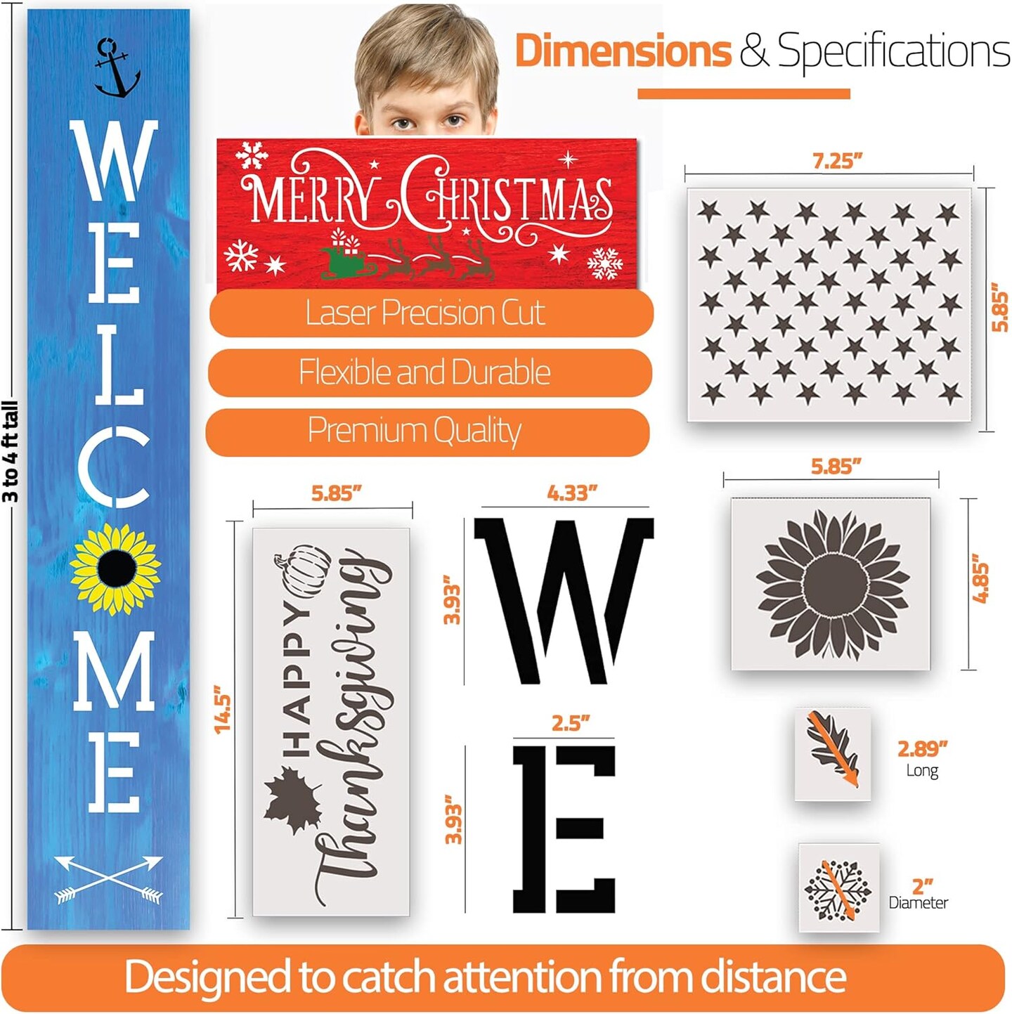 26 PC Large Welcome Stencil (All Seasons)