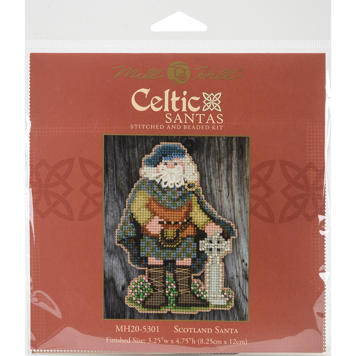 Mill Hill Celtic Santas Counted Cross Stitch Kit 3"X4.75"-Scotland Santa