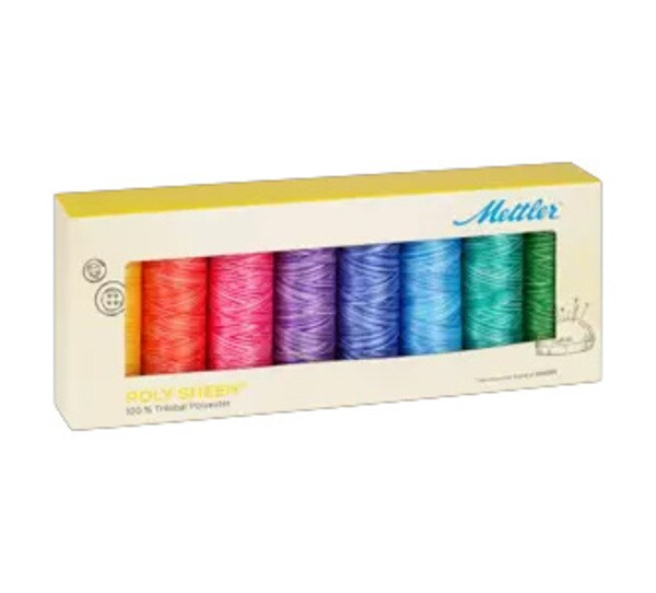 Mettler Poly Sheen Pastel Thread Set by Mettler | (8 40wt Polyester Small Spools)