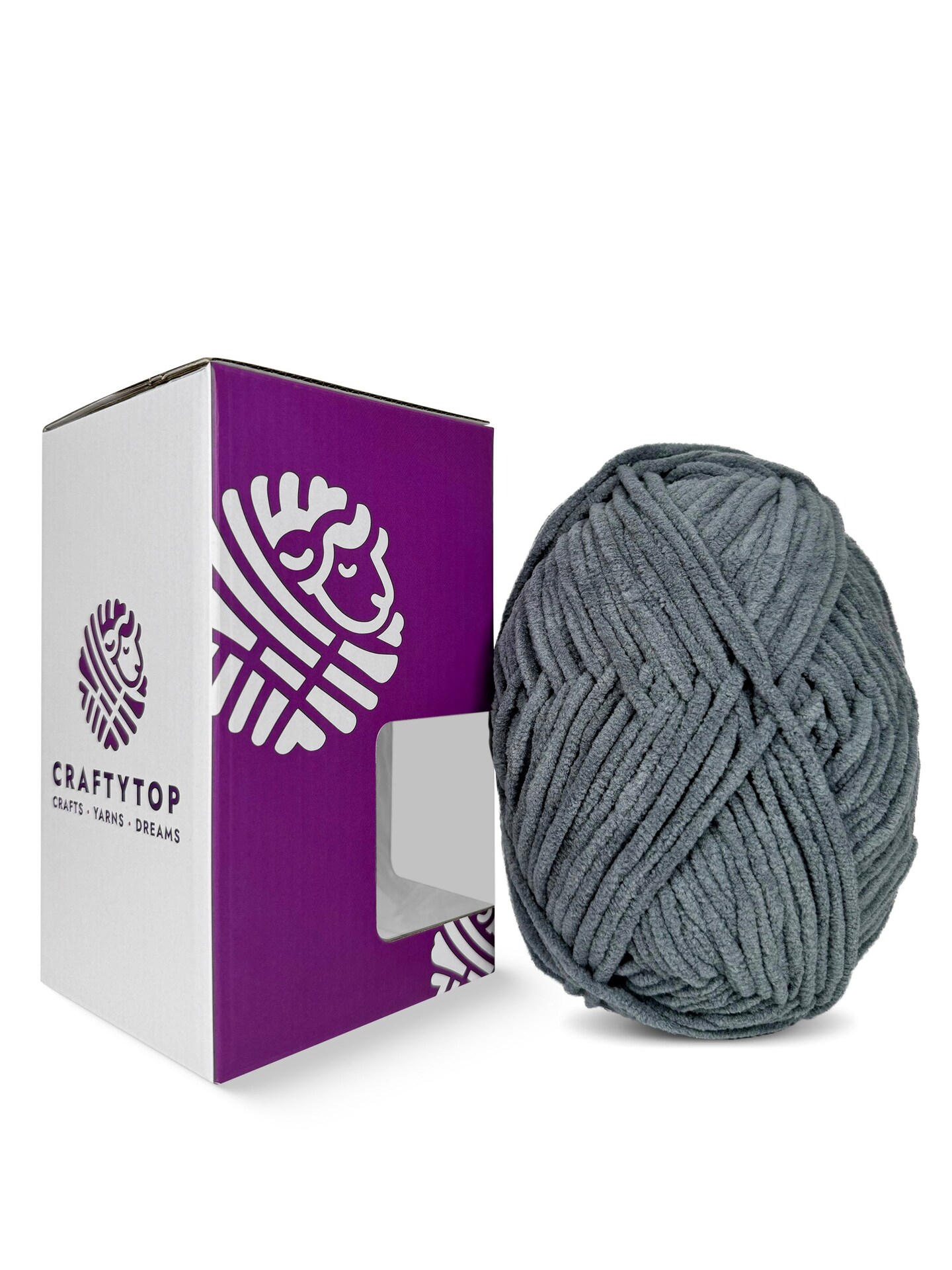 Craftytop™ Bulky Velvet Yarn #5 for Knitting & Crochet (Misty Mountain)