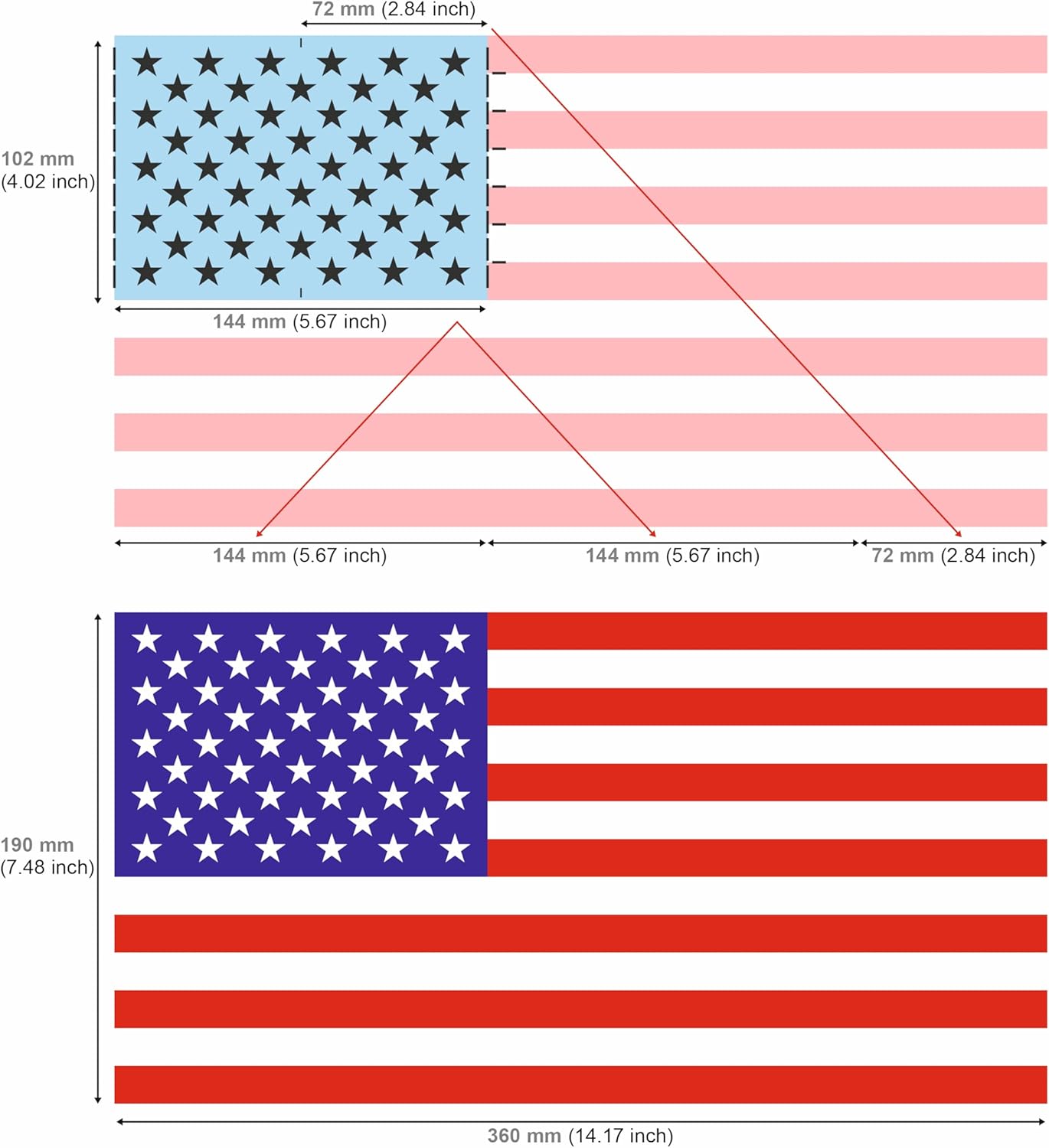Stainless Steel 50 Star American Flag Stencil