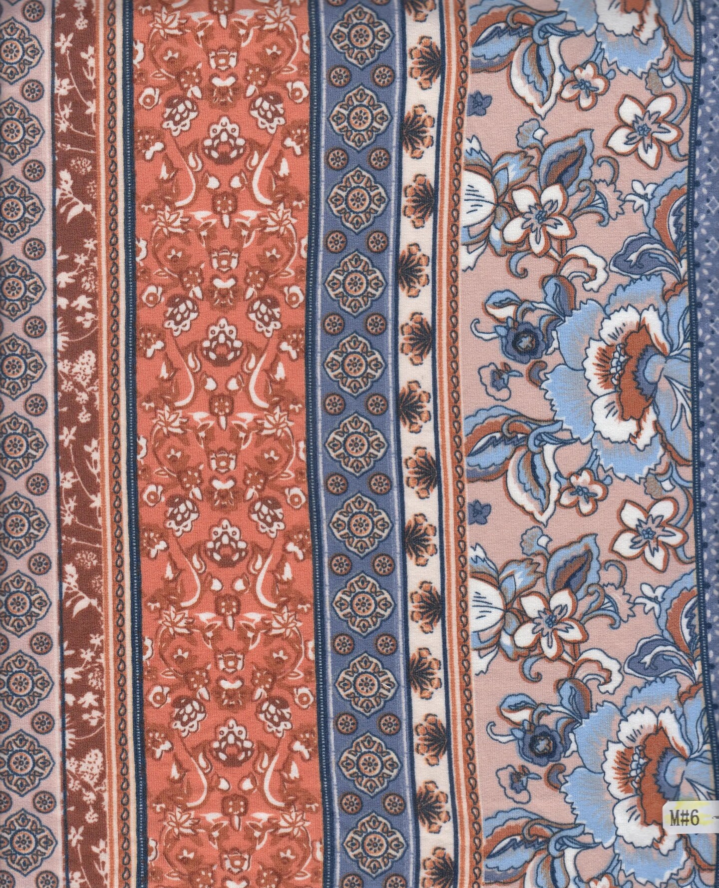 1 Yard DTY Brushed Boho Stripe Print Knit Fabric 58/60 Inches Wide Soft Stretch