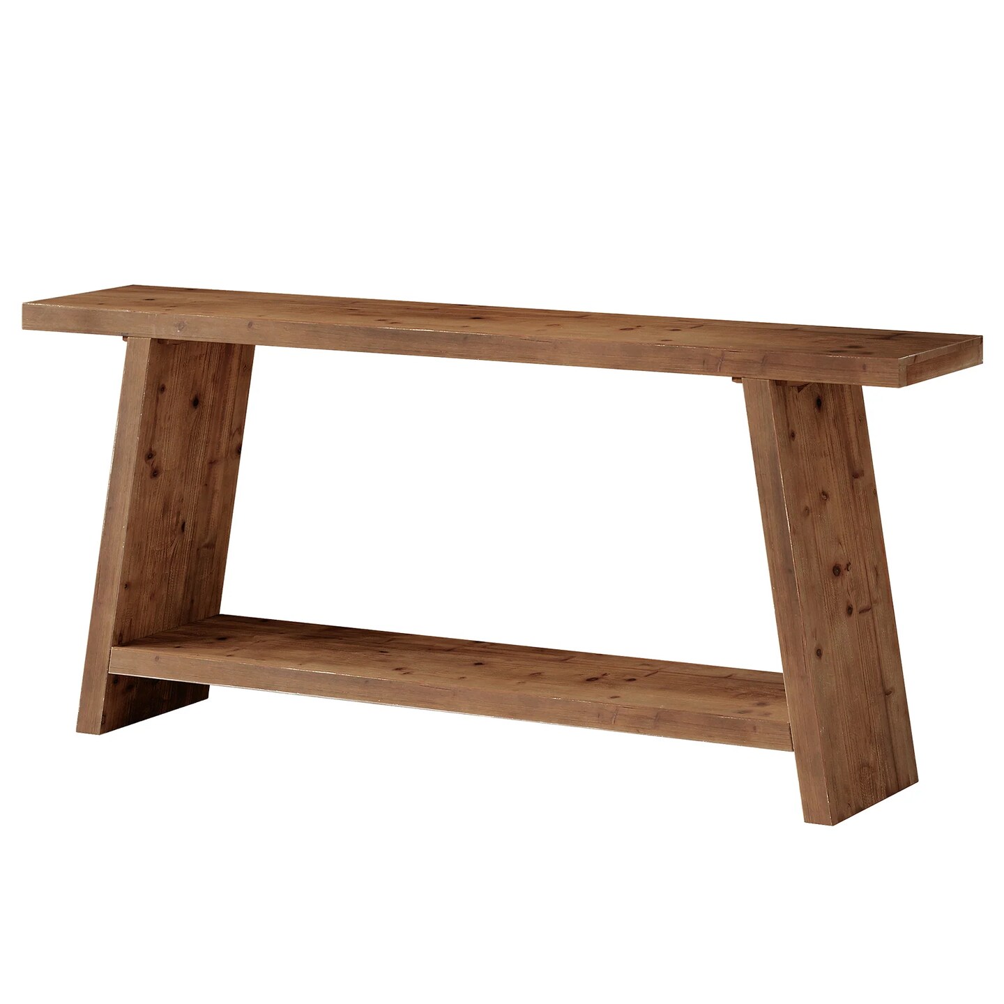 70.9" Solid Wood Entryway Console Table with 2-Tier Storage Shelf