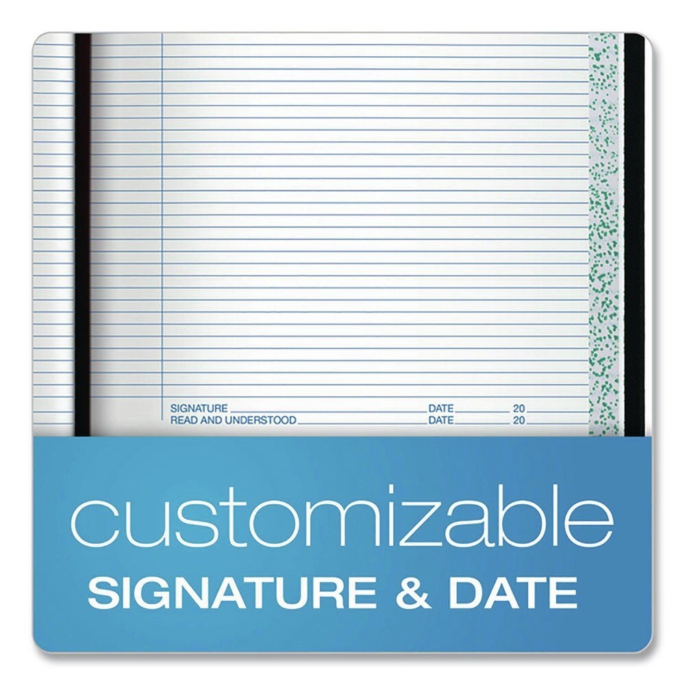 Boorum & Pease 10.38 x 8.13 Data/Lab-Record Format Laboratory Notebook - Black/Red Cover