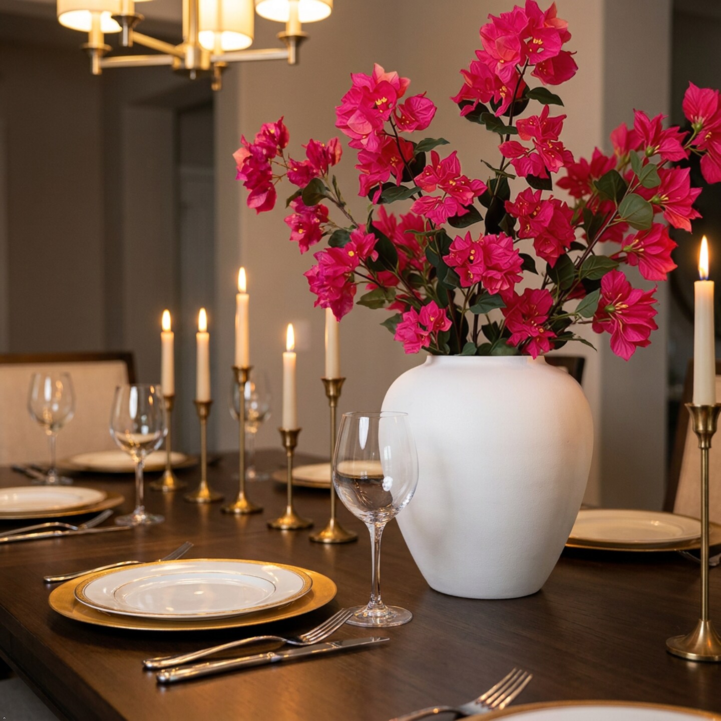 Vibrant 47" Fuchsia Bougainvillea Spray 12 Pieces- Lifelike Artificial Floral Accent for Home or Event Decor