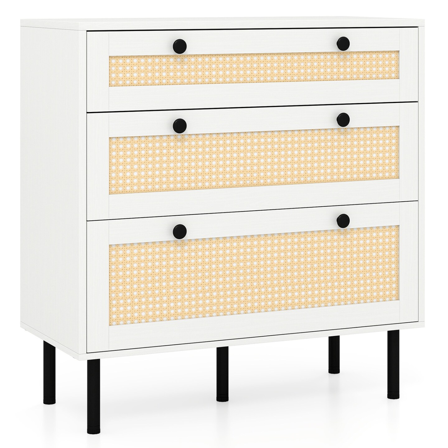 boho 3 drawer dresser George Oliver Mid-Century Fluted 3-Drawer Dresser, Natural Wood Chest of Drawers for Bedroom, Boho Storage Organizer
