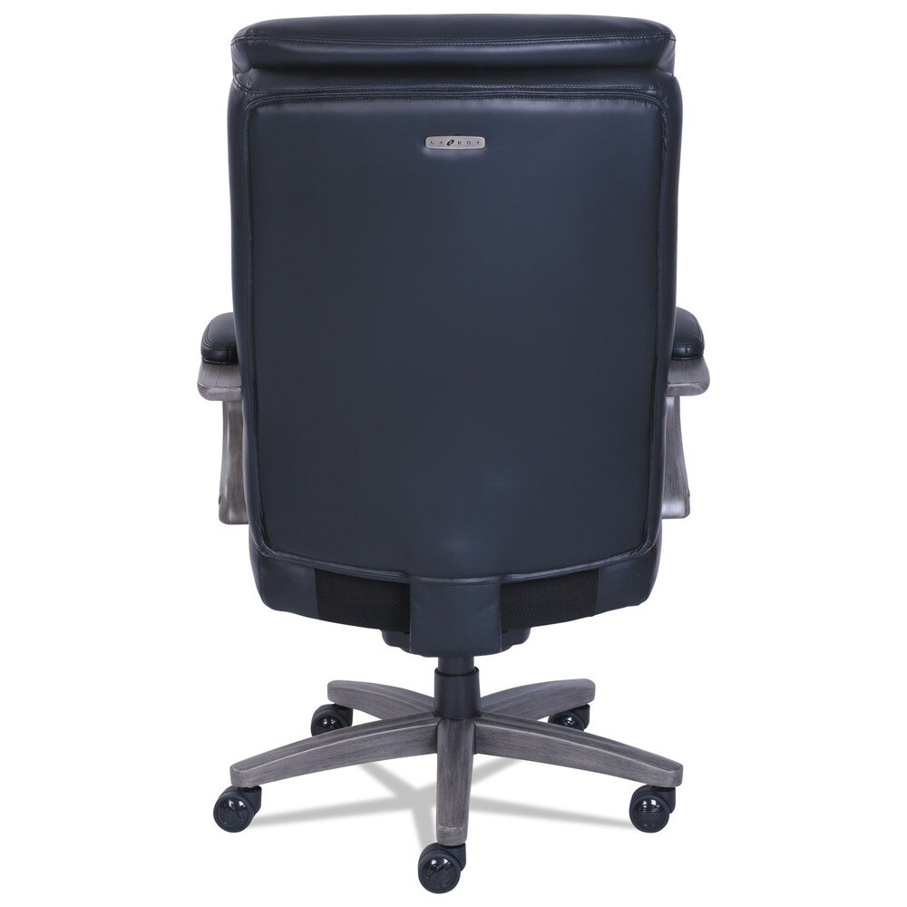 La-Z-Boy Woodbury Big/Tall 20.25 in. to 23.25 in. Seat Height Executive Chair - Black Seat/Back/Weathered Gray Base