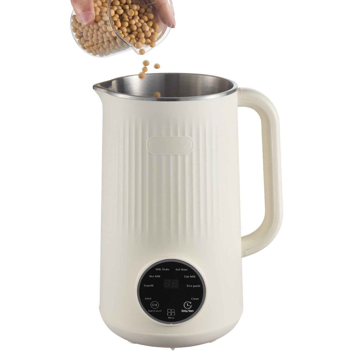 Nut Milk Maker with 10 Stainless Steel Blades for Soy, Oat, and Nut Drinks