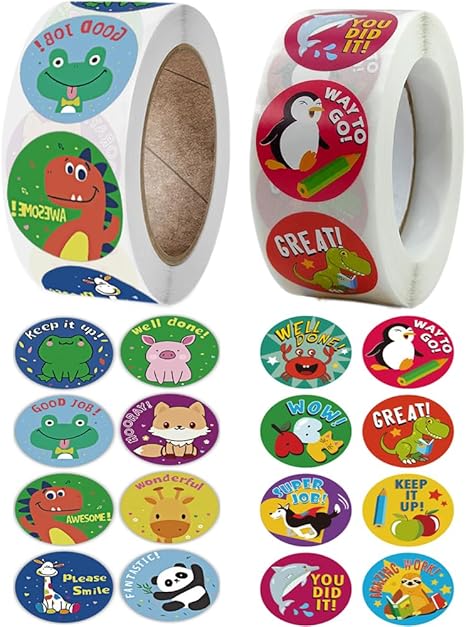 1000PCS Animal Stickers for Kids Classroom,1 Inch 16 Styles Cute Round ...