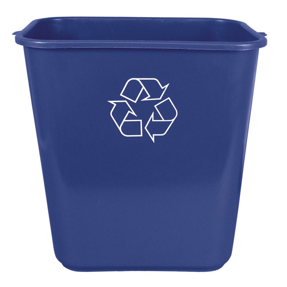 Impact 20-Quart Polyethylene Soft-Sided Wastebasket with Recycle Logo - Blue