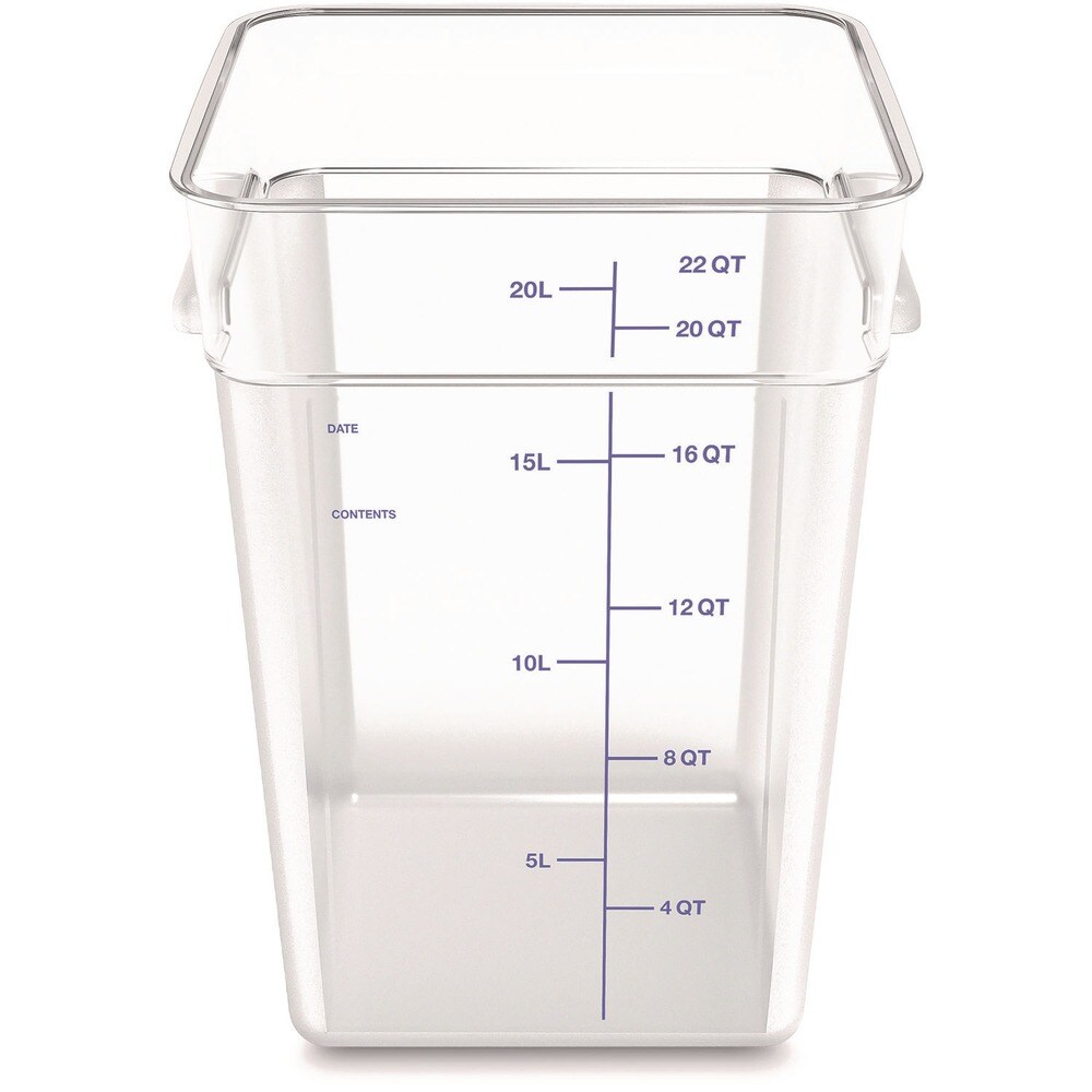 Carlisle 11.13 in. x 11.13 in. x 15.72 in. 22 qt. Squares Polycarbonate Food Storage Container - Clear