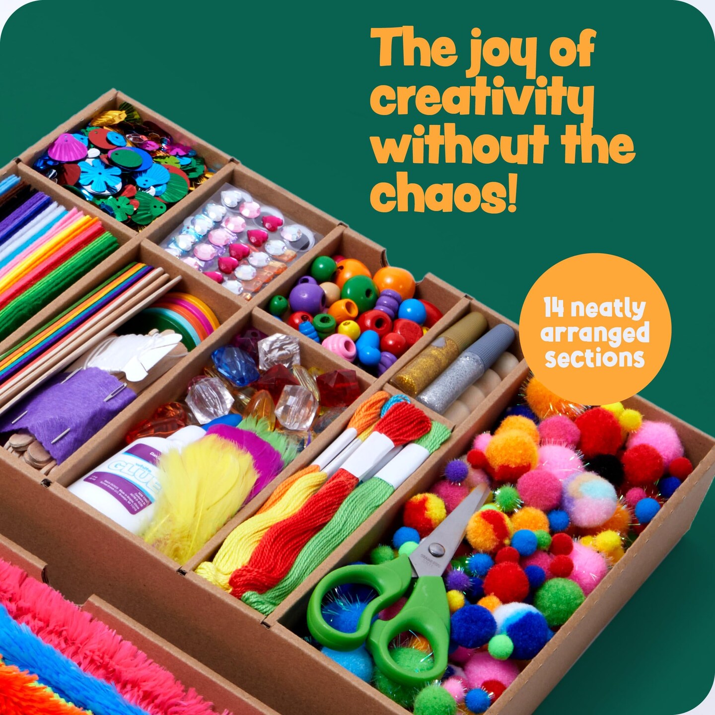 Arts and Crafts Vault - Craft Supplies Kit in a Box - Birthday Gift for Kids Ages 4 5 6 7 8 9 10 11 & 12 Year Old Girls & Boys - Crafting Set Kits - Gift Ideas for Kid Art Activity Gifts