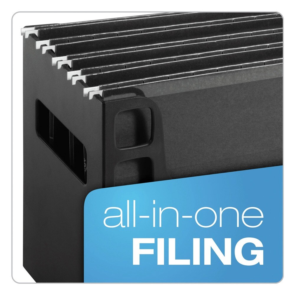 Pendaflex 6 in. Long Desktop File with Hanging Folders - Letter Size/Black