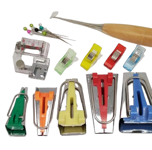 14-Piece Bias Tape Maker Kit with Binder Foot – Sewing Binding Tool Set for Quilting, Fabric Crafting & DIY Projects