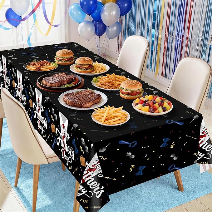 ORNACELE Vatertag Einweg-Tischdecke – 2 Stück, 274x137 Cm, Mit Krawatten-Motiv Für Party-Deko