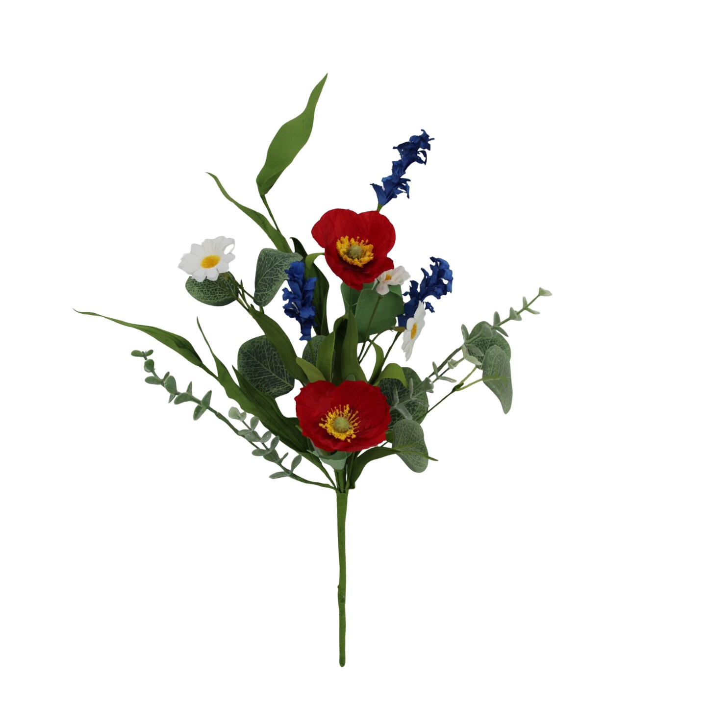 18 Inch Patriotic Poppy Spray for Red White Blue Wreaths and Arrangements-40388