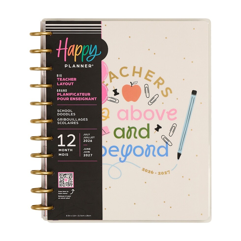 Happy Planner Big 12 Month Disc Bound Dated Planner-School Doodles