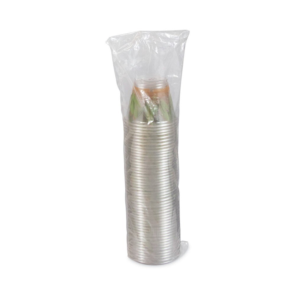 Dart Bare Eco-Forward 9 oz. RPET Cold Cups with ProPlanet Seal - Clear/Green/Orange (20/Carton)
