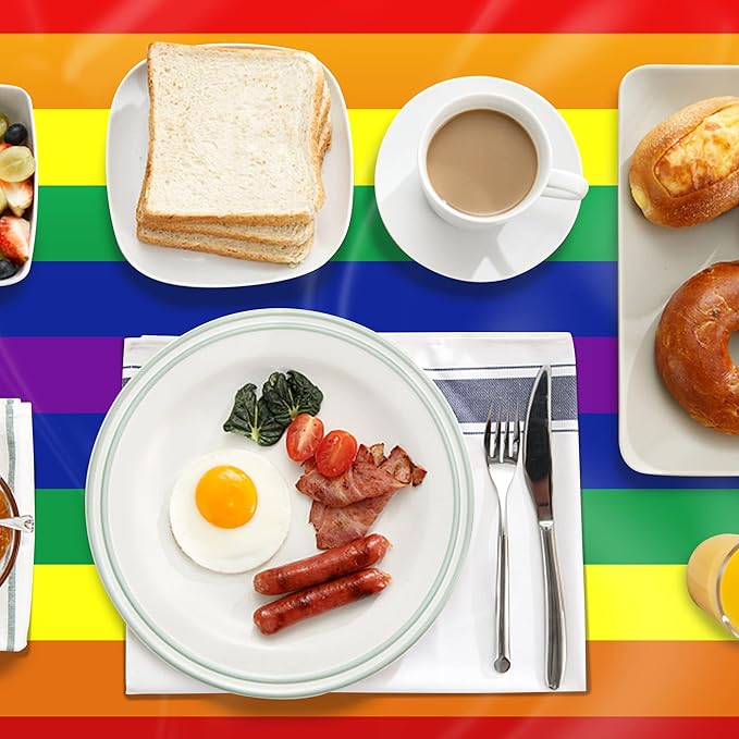 3 Packs Disposable Rainbow Tablecloth-108 x 54 inches Rectangular Pride Rainbow Table Cloth Decoration - Rainbow Theme Plastic Waterproof Tablecover for Birthday Parties, Gay Pride.