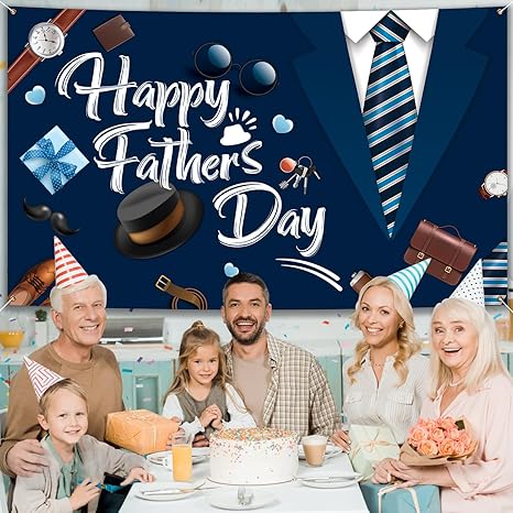 Happy Father's Day Backdrop, 72.8" X 43.3" Fathers Day Banner Backdrop Father's Day Photo Background for Fathers Day Party Decor Supplies