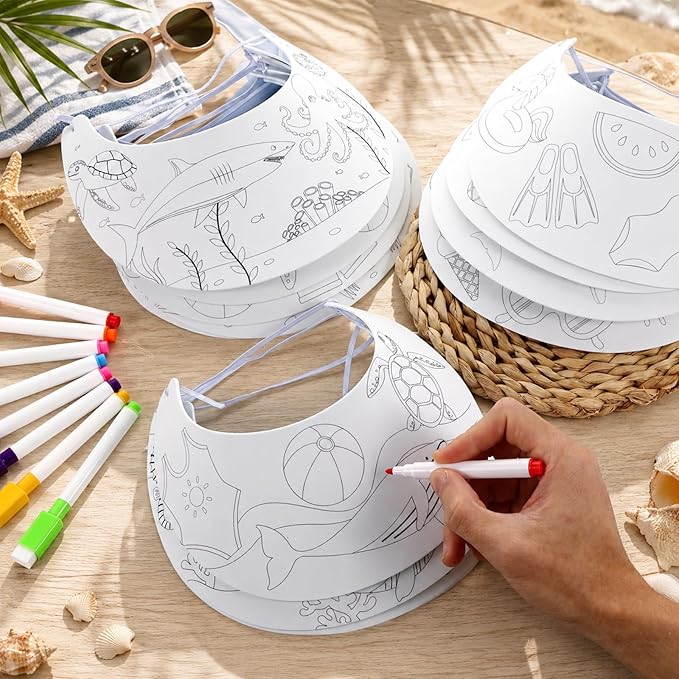 24pcs EVA Foam Visor Summer Crafts Sun Hat Crafts Kits DIY  display picture 2