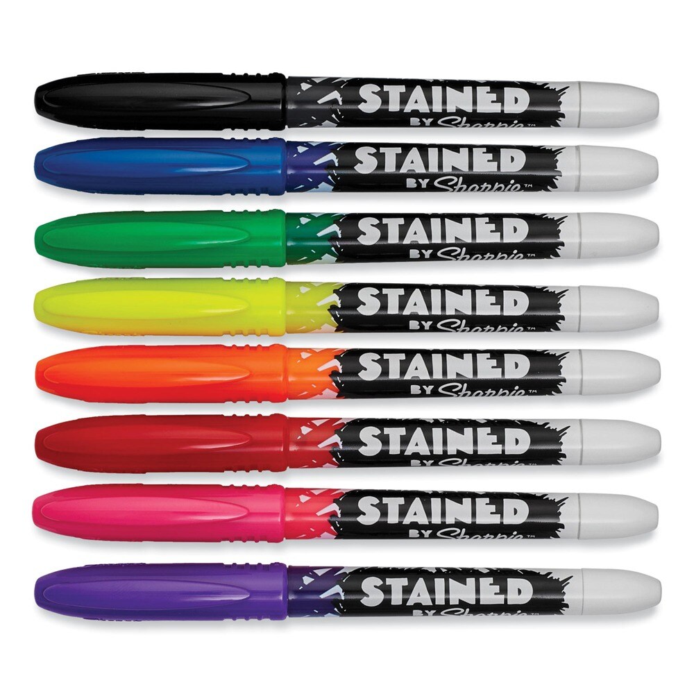 Sharpie Stained Medium Brush Tip Fabric Markers - Assorted Colors (8/Pack)
