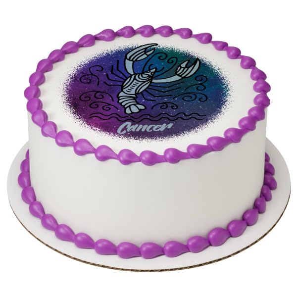 Cancer Zodiac Sign PhotoCake&#xAE; Edible Cake Topper Icing Image for 6 inch Round cake or larger