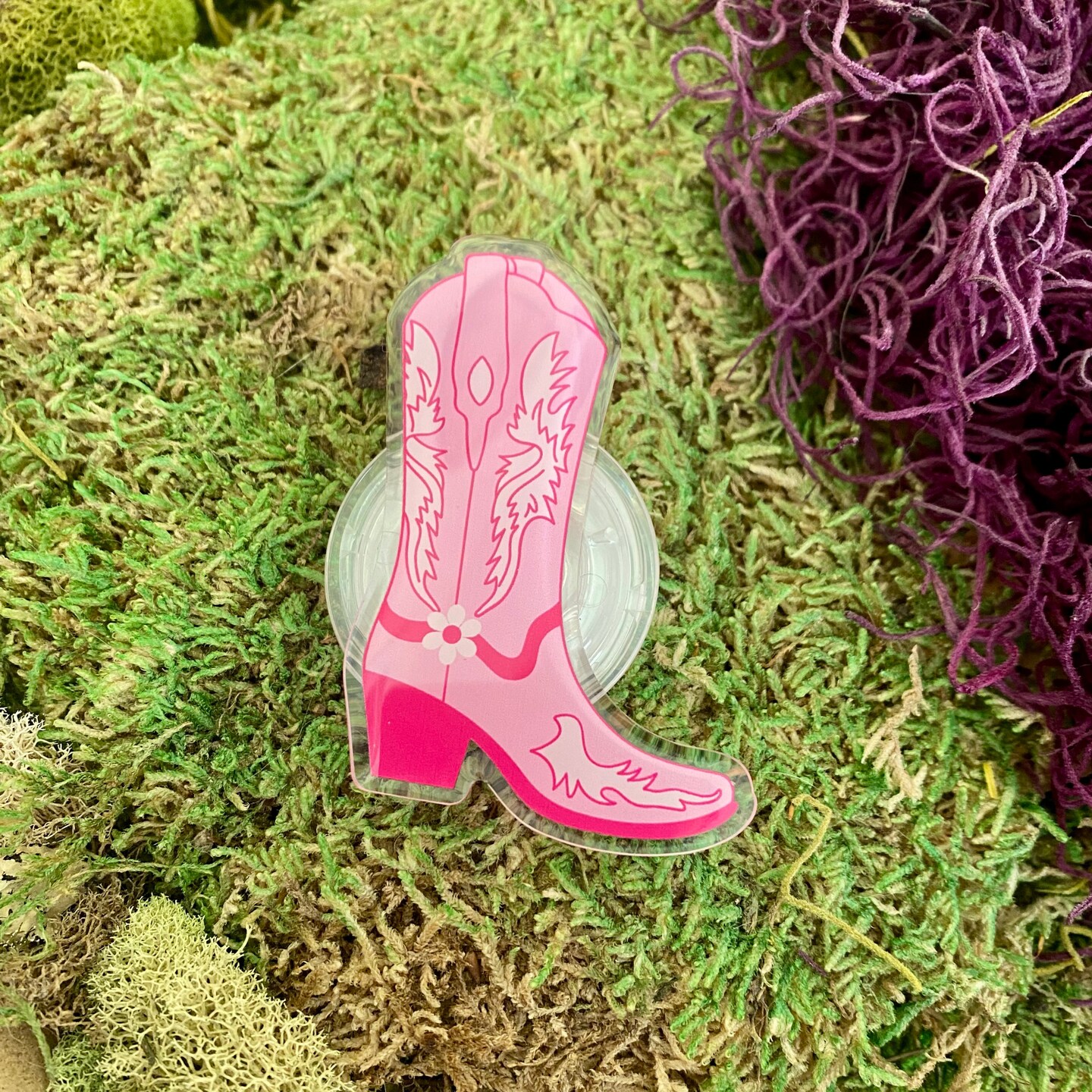 Western Phone Grip, Cowgirl Boot Phone Grip, Cute Pink Kindle