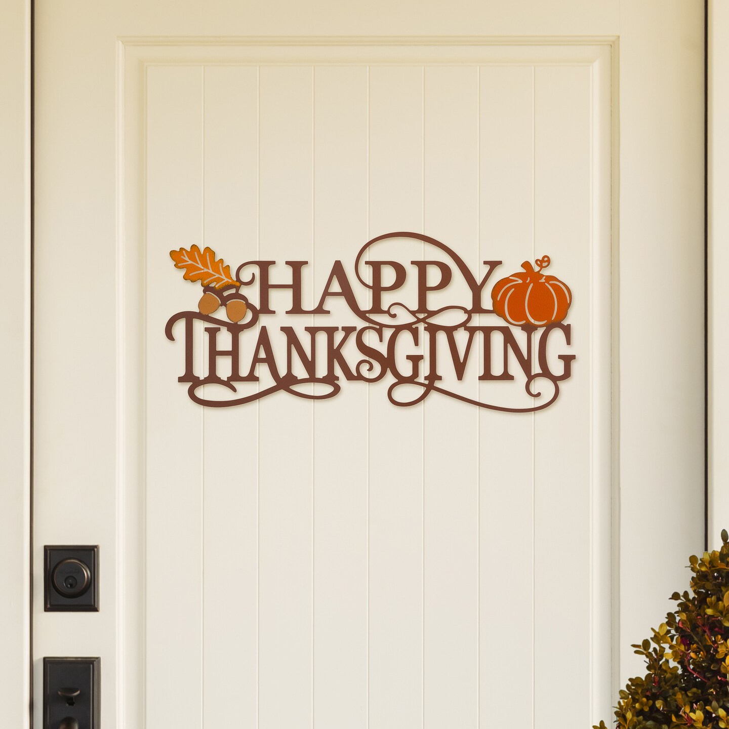 Set of 2 24&#x22;L Metal &#x22;HAPPY THANKSGIVING&#x22; Wall D&#xE9;cor