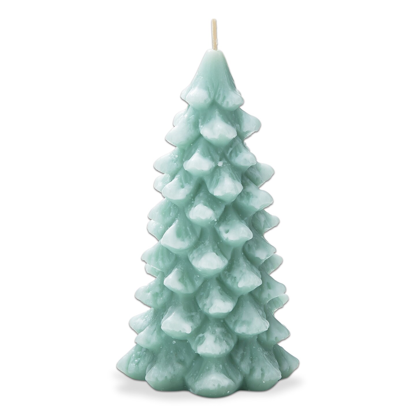 Frosted Pine Tree Candle Aqua