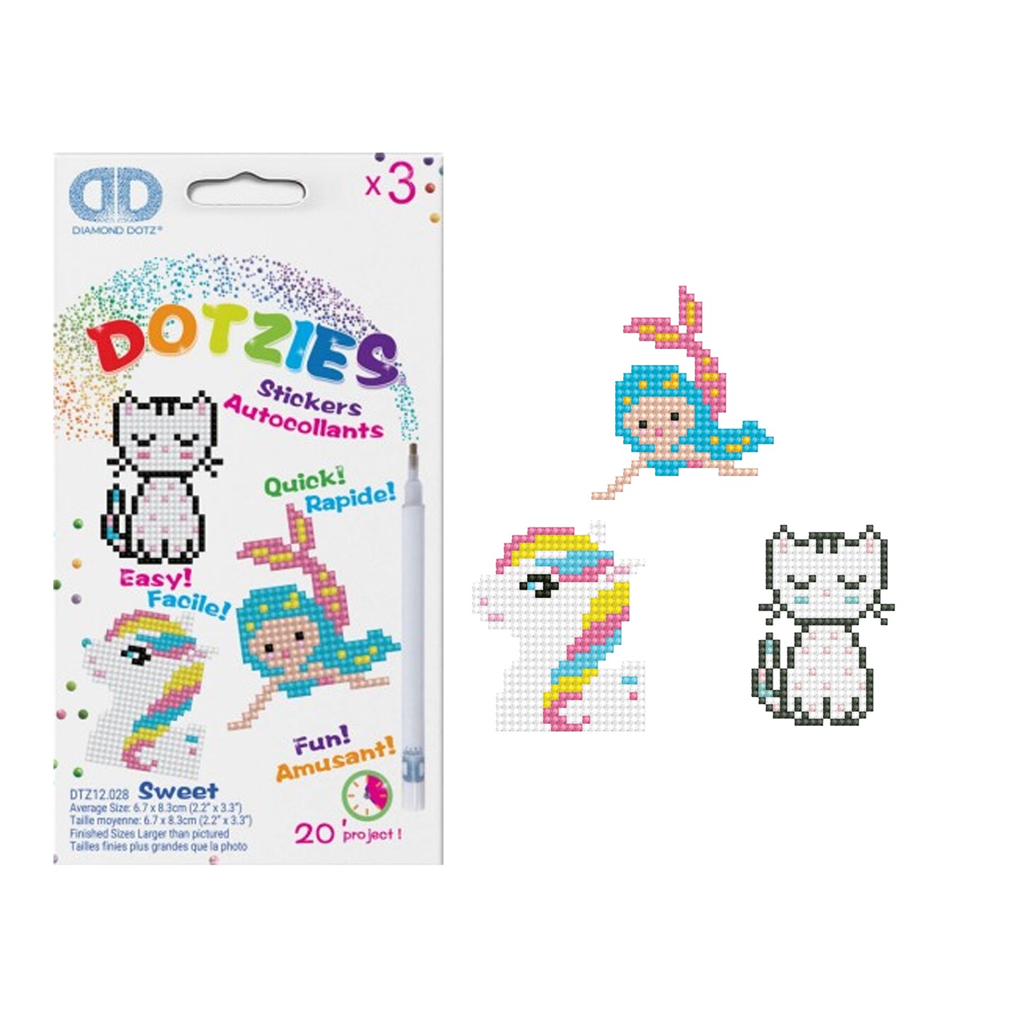Diamond Dotz Kits - SWEET - Kitten - Mermaid - Pony Diamond Painting Artwork Kit Diamond Painting Kits, Diamond Art Kits for Adults, Gem Art,  Diamond Art, Diamond Dotz Kits
