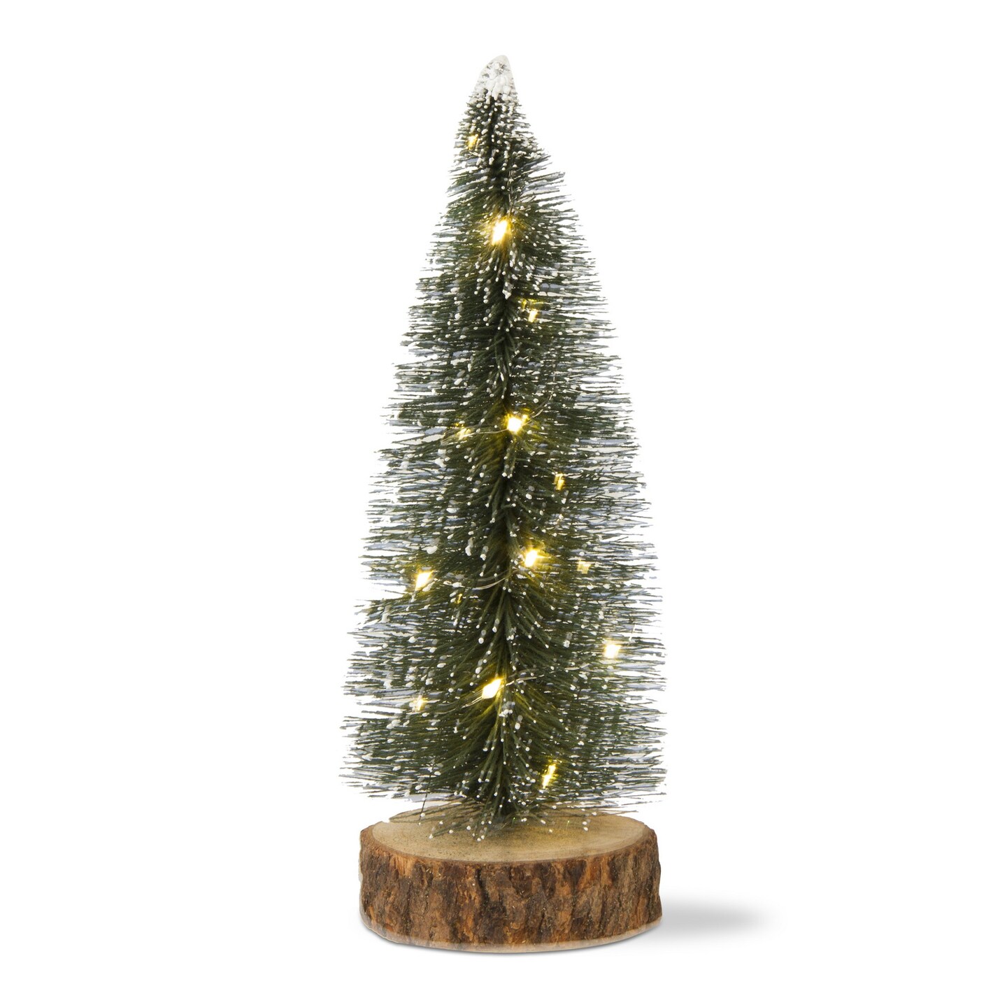 12&#x22; Vintage Lightup Bottle Brush Christmas Tree Centerpiece