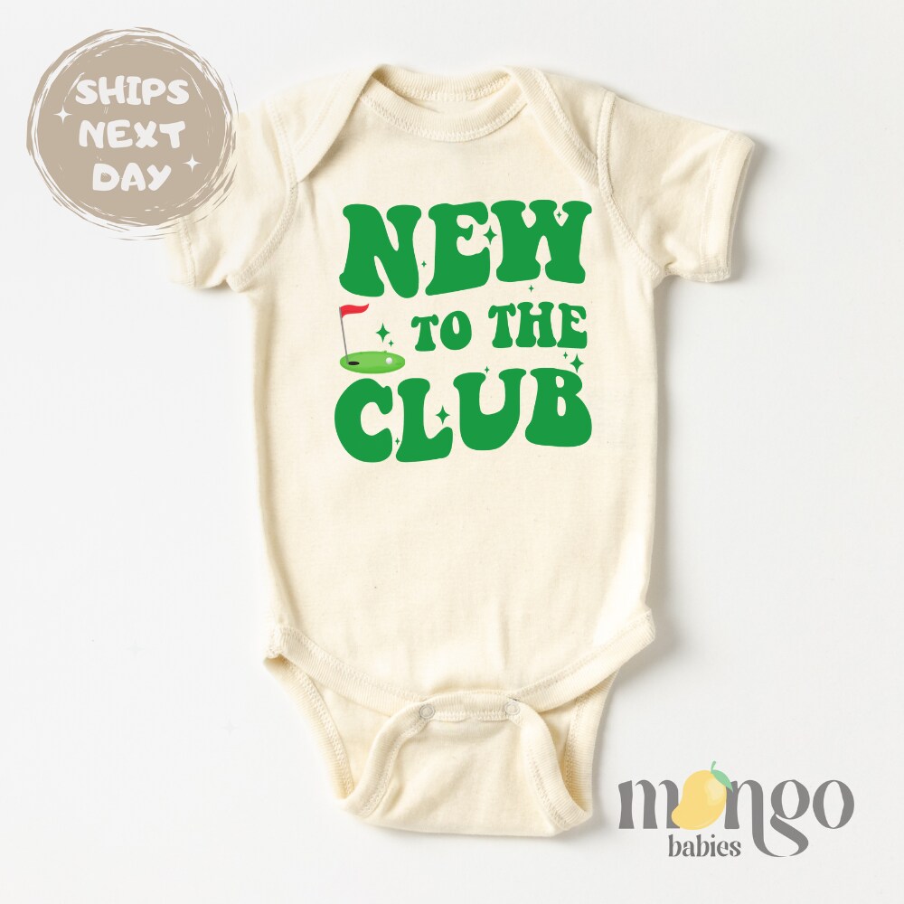 New to the club Golfing Baby Bodysuit Toddler and Kids T-Shirt
