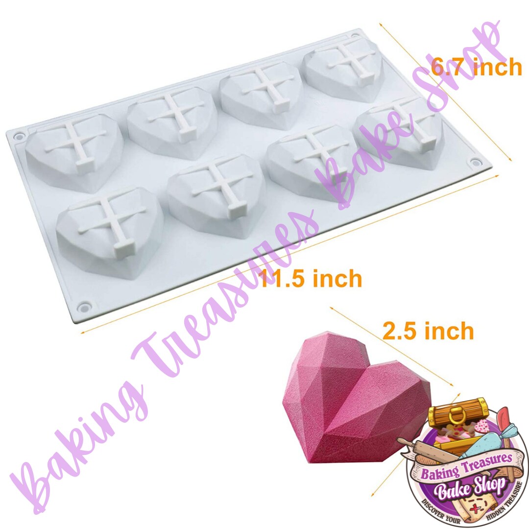 Geometric hearts Silicone Mold 8 Cavity
