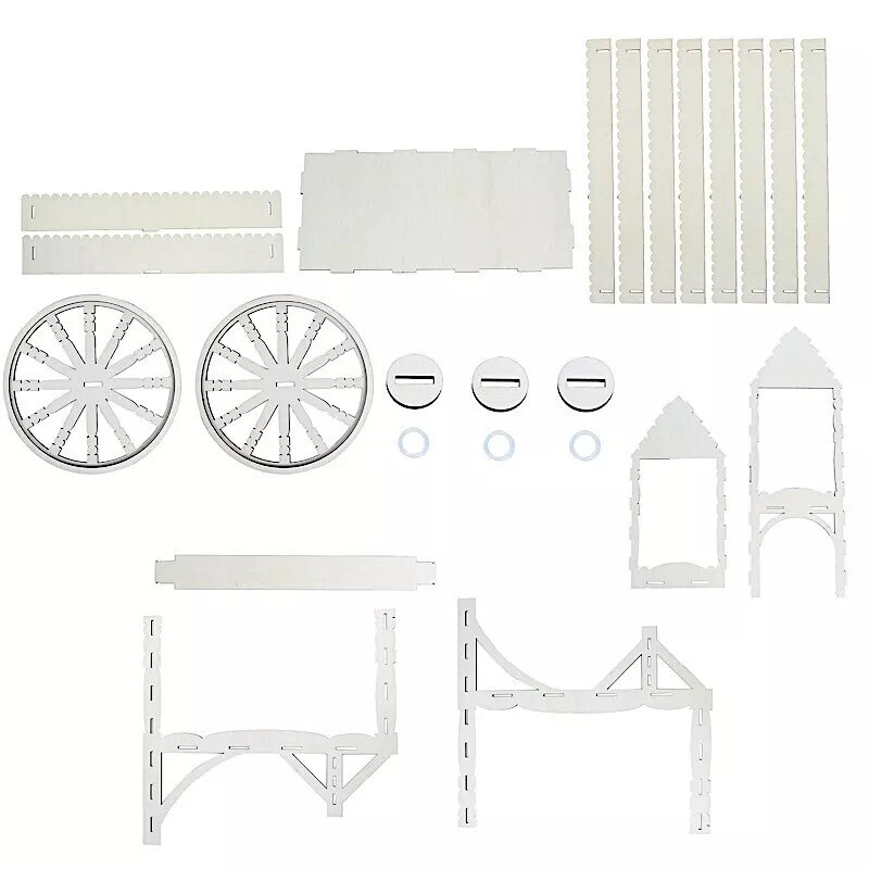 5 in Natural Laser Cut Mini Candy Cart Wooden CUPCAKE Dessert STAND Party Events