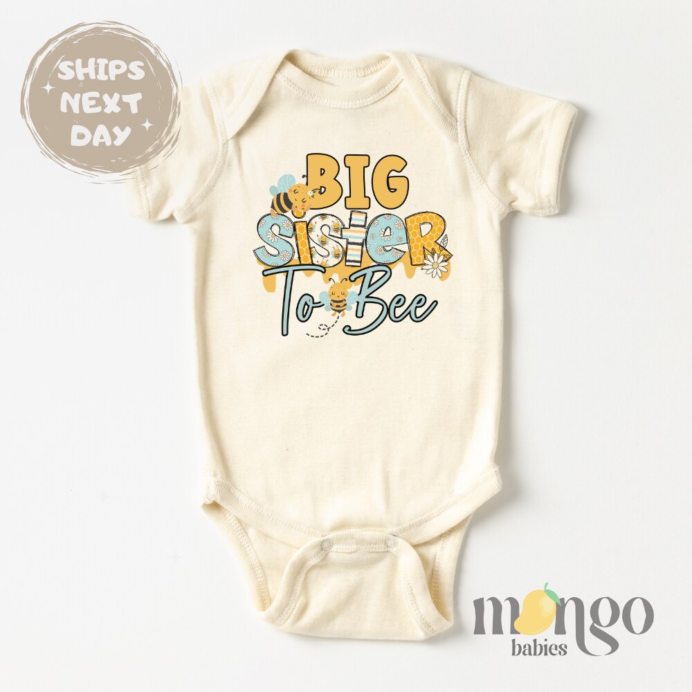 "I'm Going To Be A Big Sister" Baby Bodysuit / Vest - Short Sleeve, Snap Closure