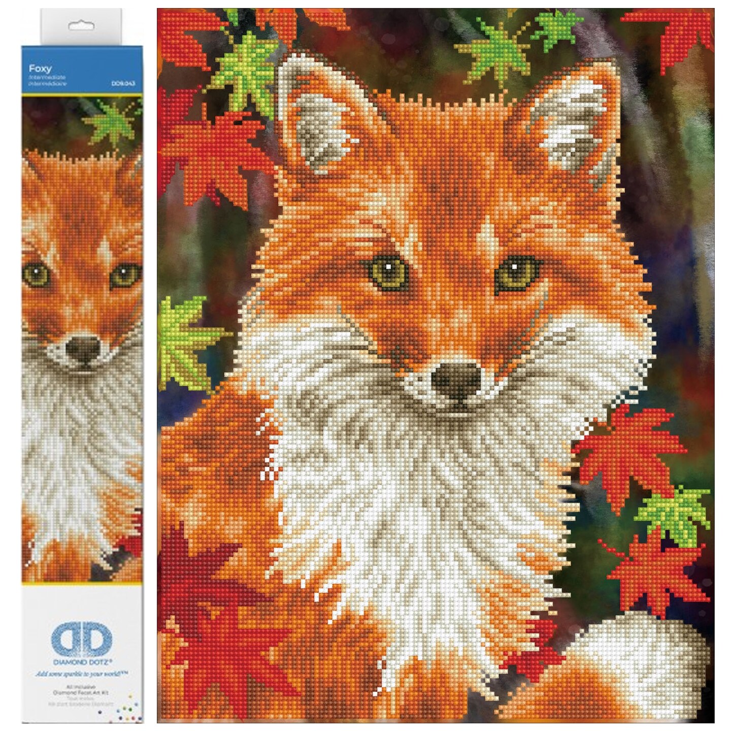 Diamond Dotz Foxy Animal Diamond Painting Kits for Adults - Diamond Art Kits a Relaxing Creative Craft Kit with Dotz Gems 13"x17"