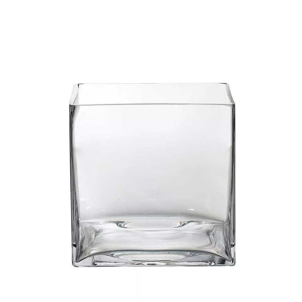 6 pcs 6-Inch tall Clear Glass Cube Vases Centerpieces Wedding Party Supplies
