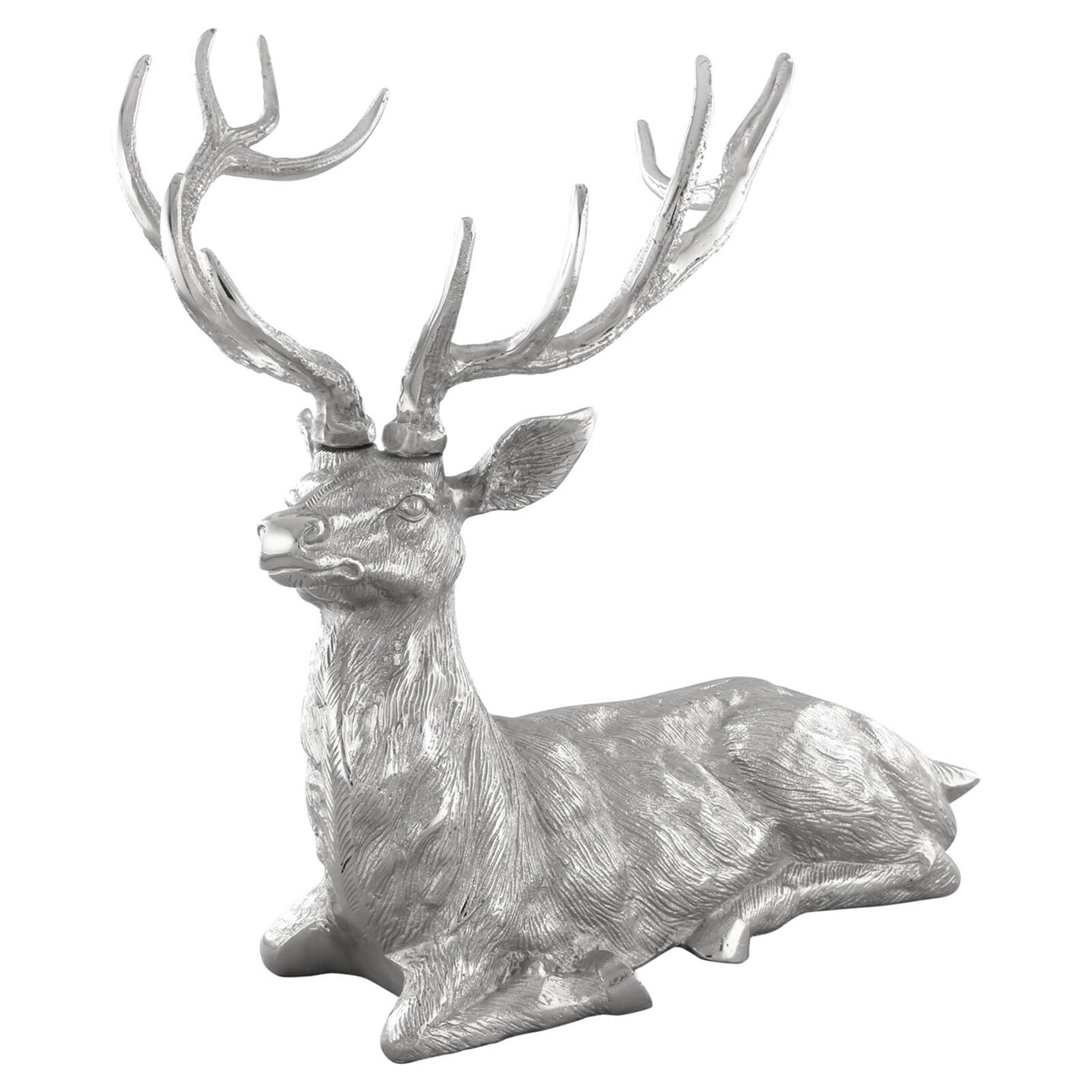 Costway Sitting Reindeer Statue Christmas Decor Statue Aluminum 17.5&#x22; x 15&#x22; x 17.5&#x22;