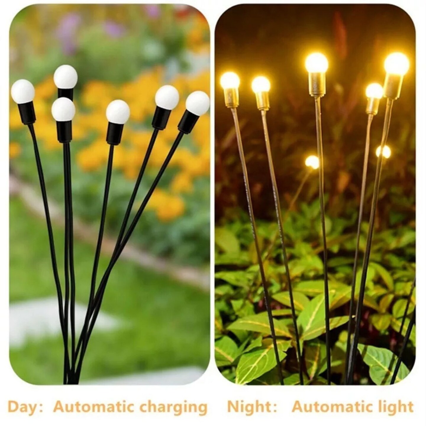 LED Solar Garden Lights Outdoor Firefly Swaying Fairy Lamp Yard Pathway Decor