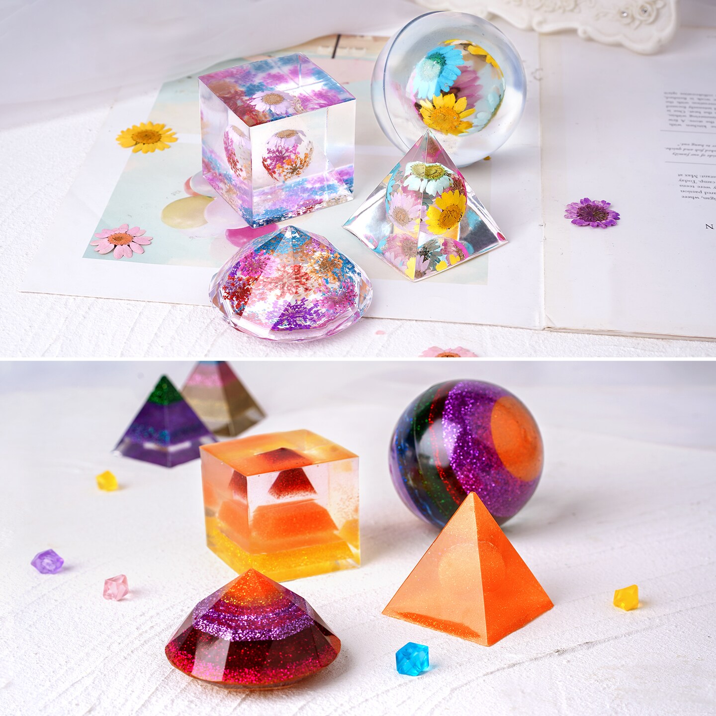 LET&#x27;S RESIN Epoxy Resin Kits and Molds Complete Set, 16oz Resin Art Kit with Silicone Molds, Pigment, Dried Flowers, Crafts for Adults, Beginners, Art Supplies for DIY Lovers, DIY Gift for Women