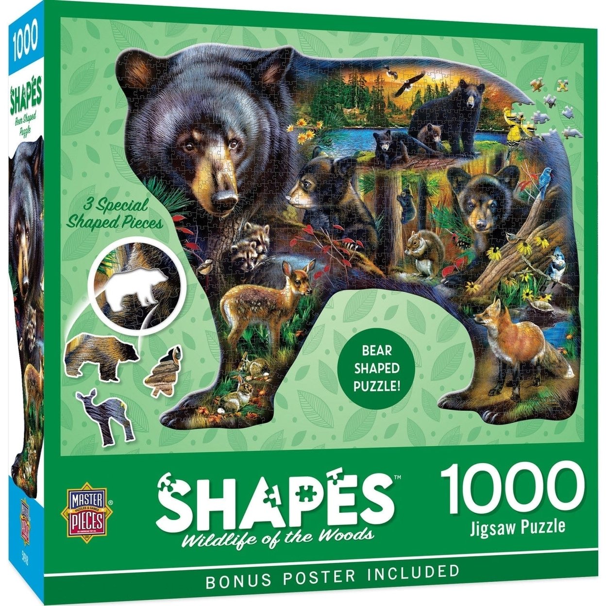 Contours - Wildlife Of The Woods 1000 Piece Shaped Jigsaw Puzzle