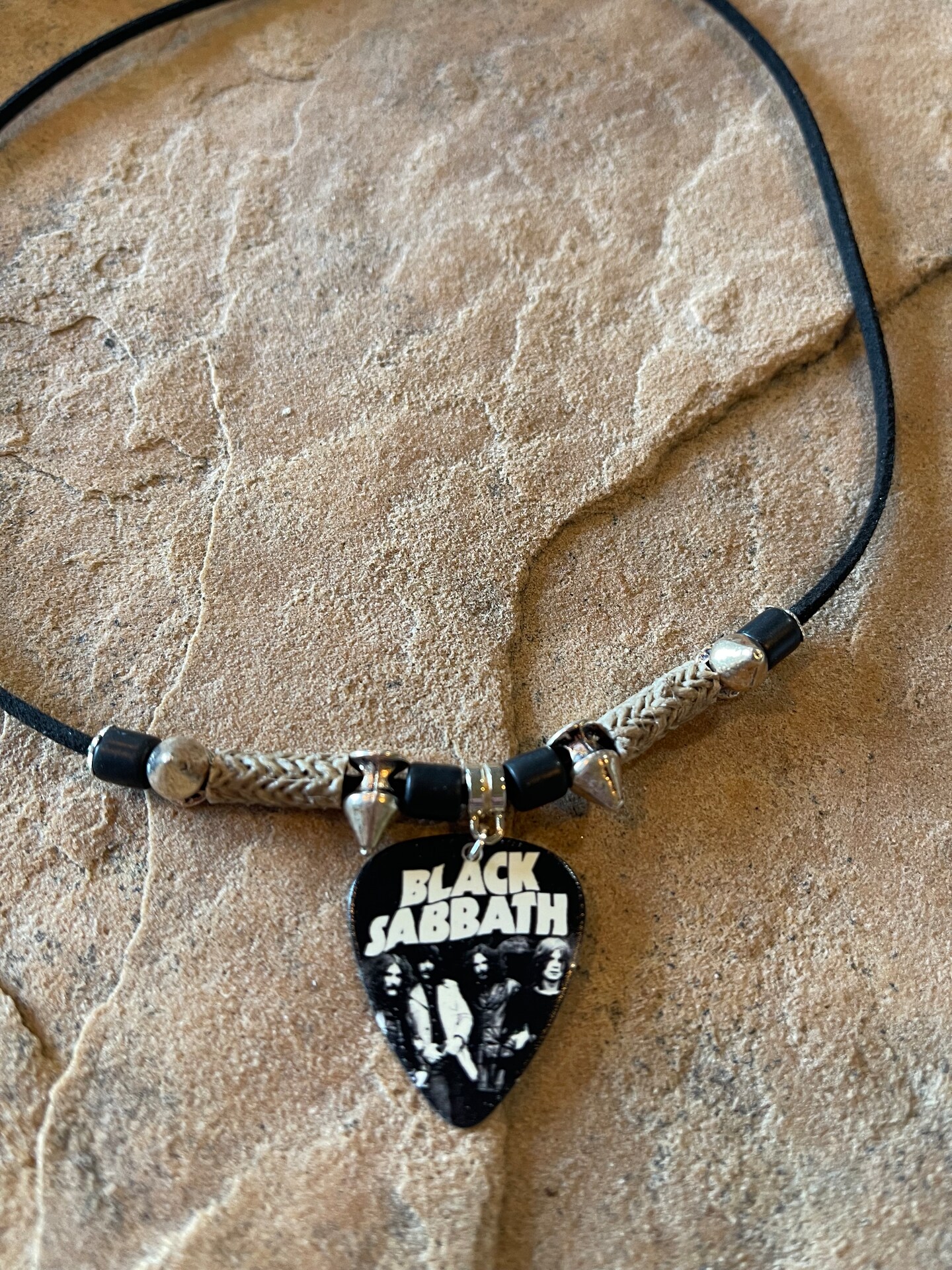 Rock and Roll Guitar Pick Necklace, 70 Bands to choose from