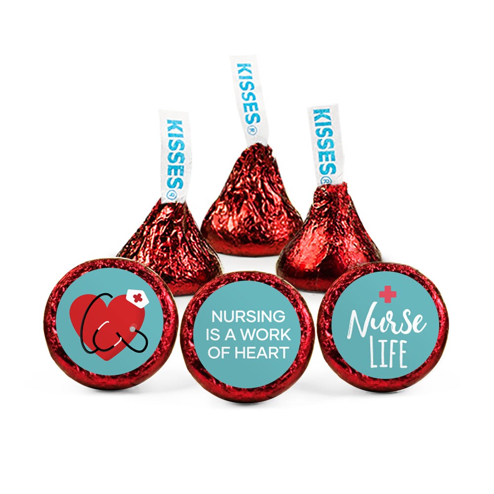 85 Pcs Nurse Appreciation Week Candy Hershey's Kisses Milk Chocolate (13.6oz, Approx. 85 Pcs) - Thank You - By Just Candy