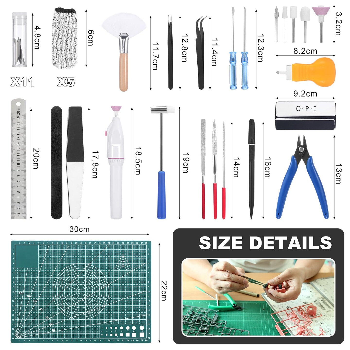 29PCS Gundam Model Tools Kit, Model Basic Tools Kit, Hobby Building Tools Kit for Gundam Basic Model Assembling, Building and Repairing