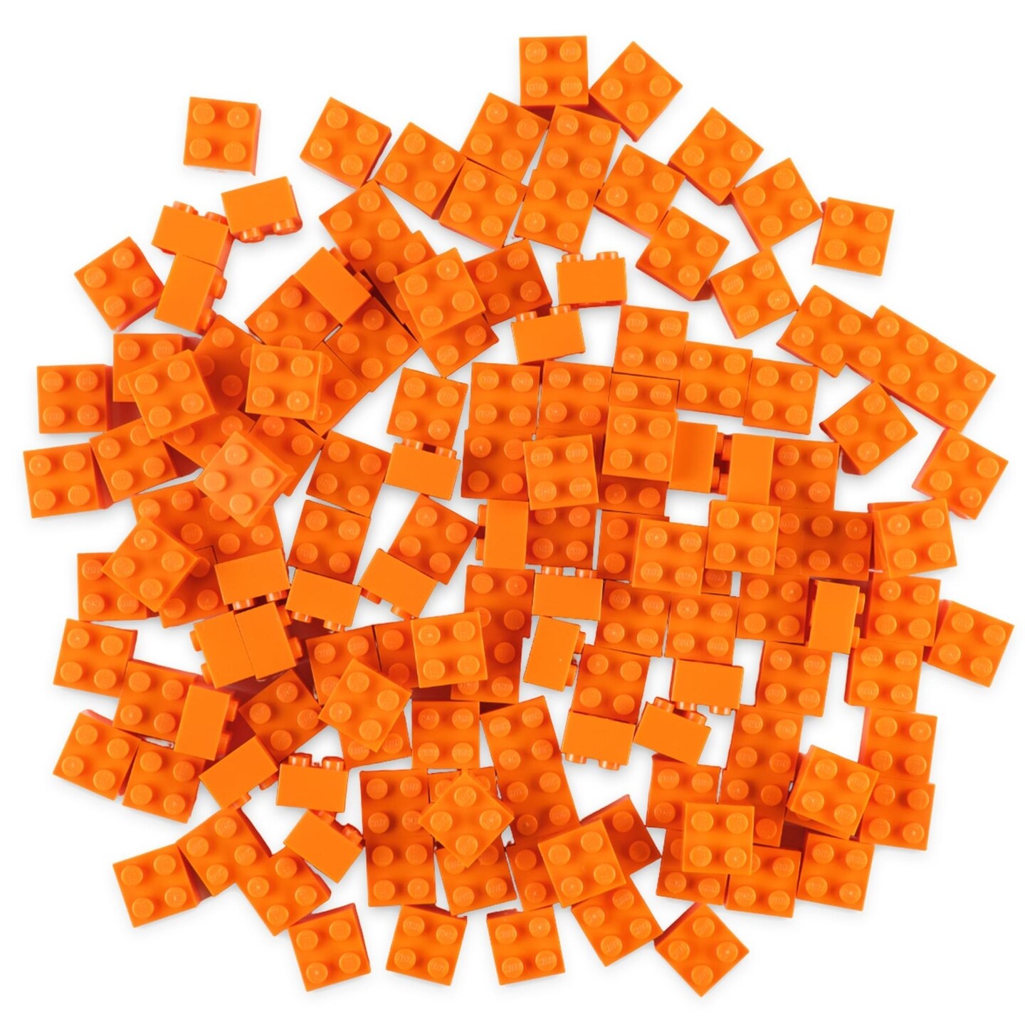 Strictly Briks Building Blocks Starter Kit - Orange Blocks for Kids & Creative Play - Stackable Brick Building Set & Toy Kit - Compatible with Lego - 144-Pack, 2x2 Peg, Orange