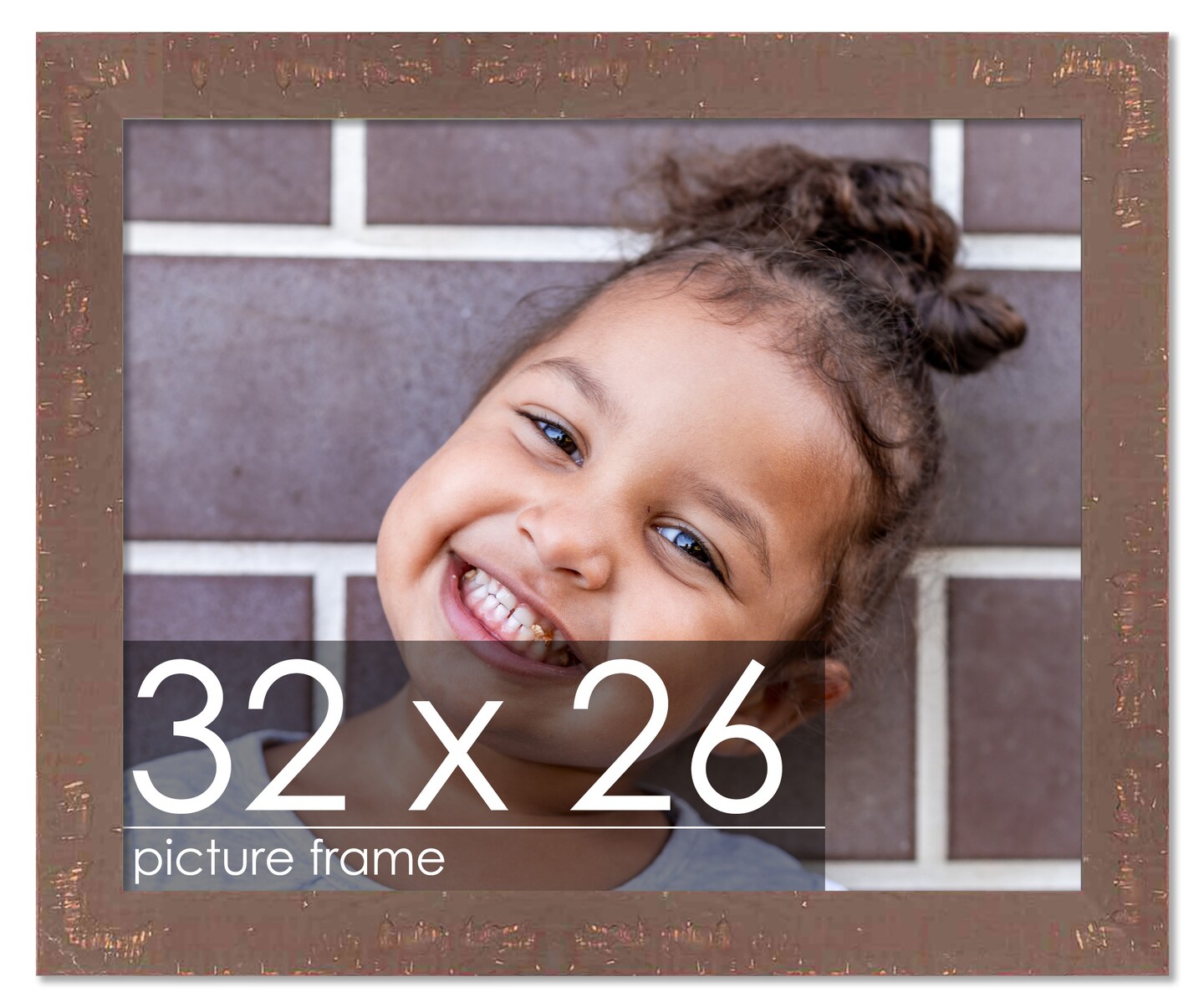 26x32 Shabby Chic Picture Frame with UV-Resistant Acrylic &#x26; Acid Free Backing, Available in 9 Finishes - Black, Blue, Brown, Green, Orange, Pink, Red, and White