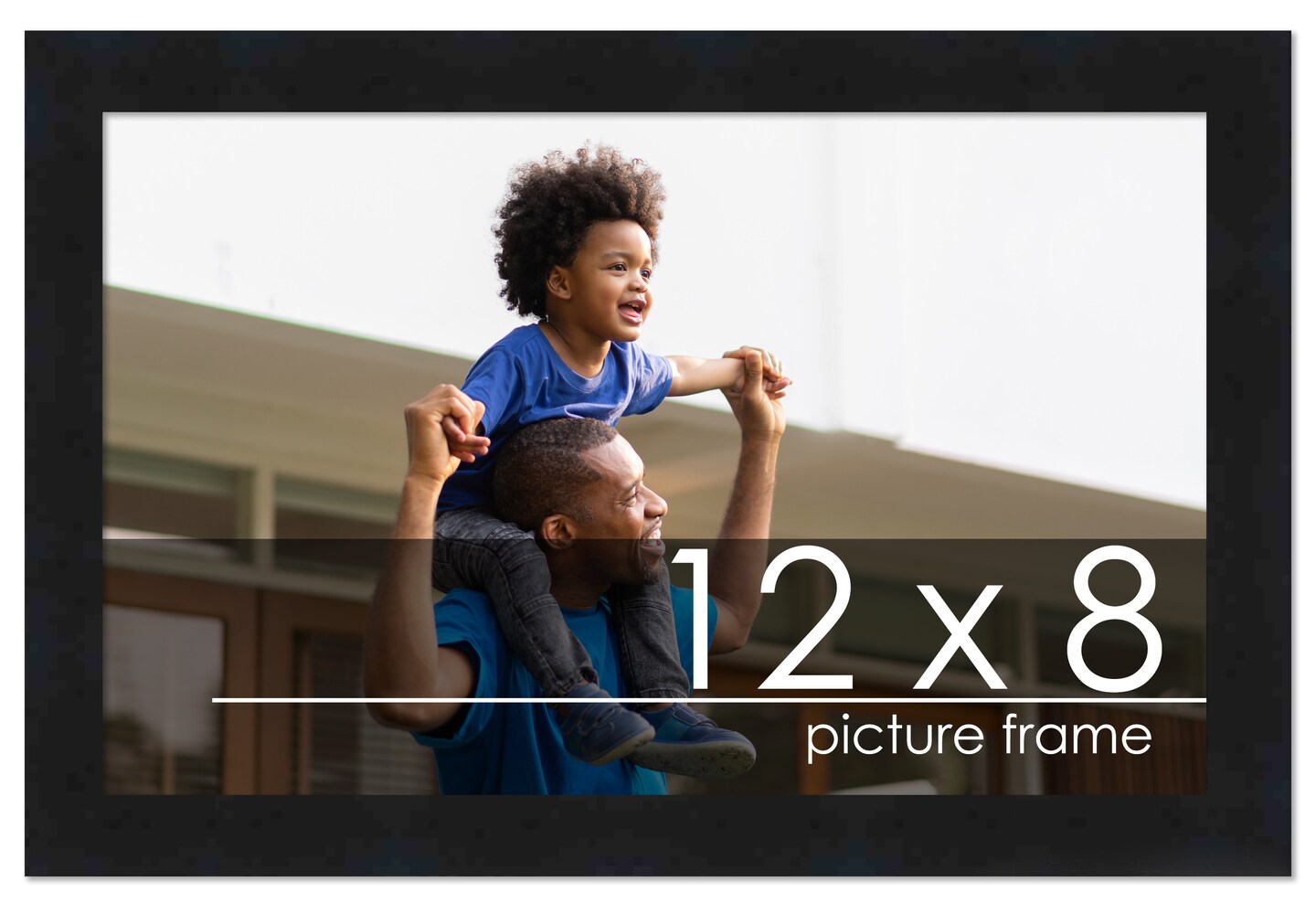 12x8 Modernist Black Picture Frame - UV Acrylic, Foam Board Backing ...