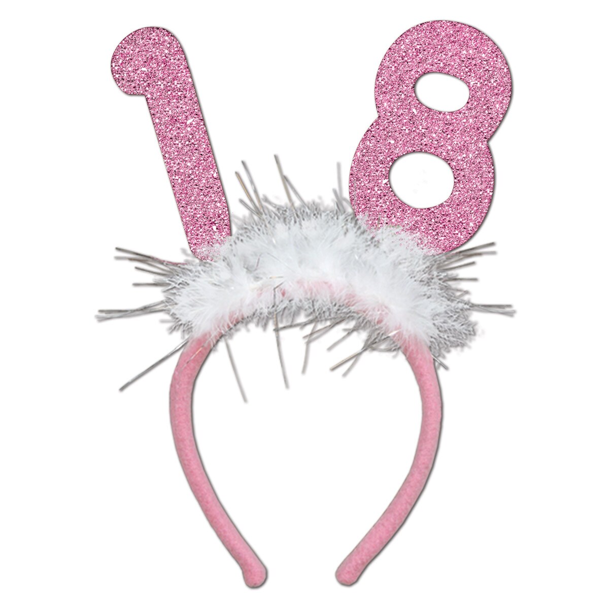Beistle 18th Glittered Boppers with Marabou - 12 Pack