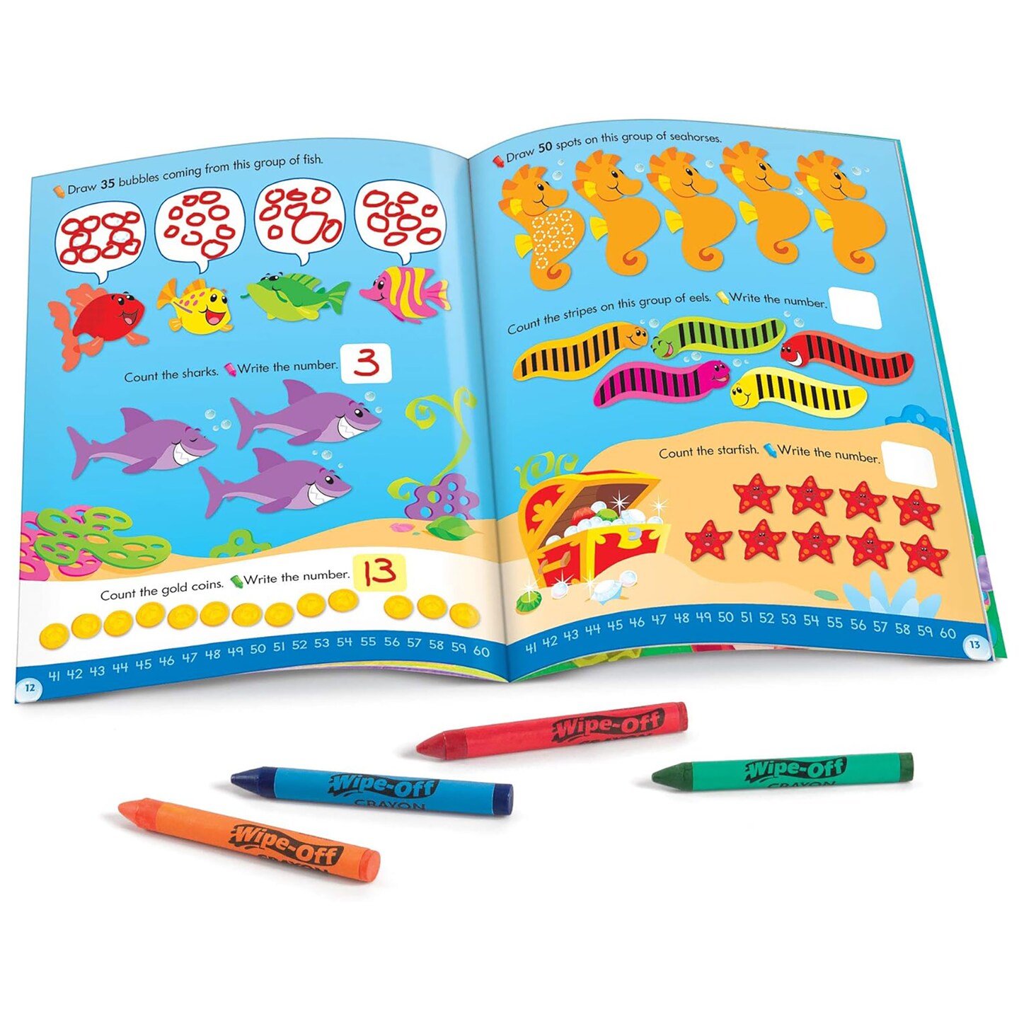 Trend Enterprises Counting to 100 Reusable Book &#x26; Crayons